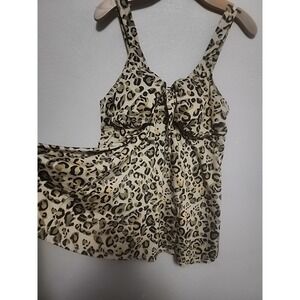 Women's Animal Print Swimsuit Skirt One Piece 22W Leopard Cheetah Modest